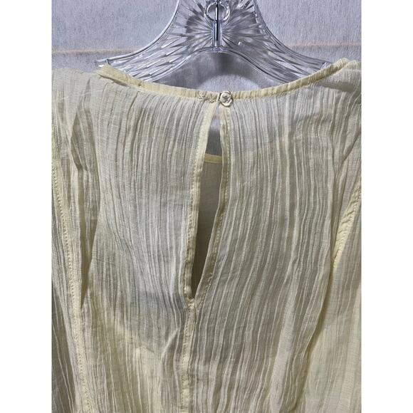 Socialite Babydoll Mini Dress XL Yellow Crinkle Gauze Tiered Hem NWT Women’s - Picture 8 of 9